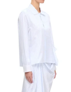 ASYMMETRIC DRAPED SHIRT