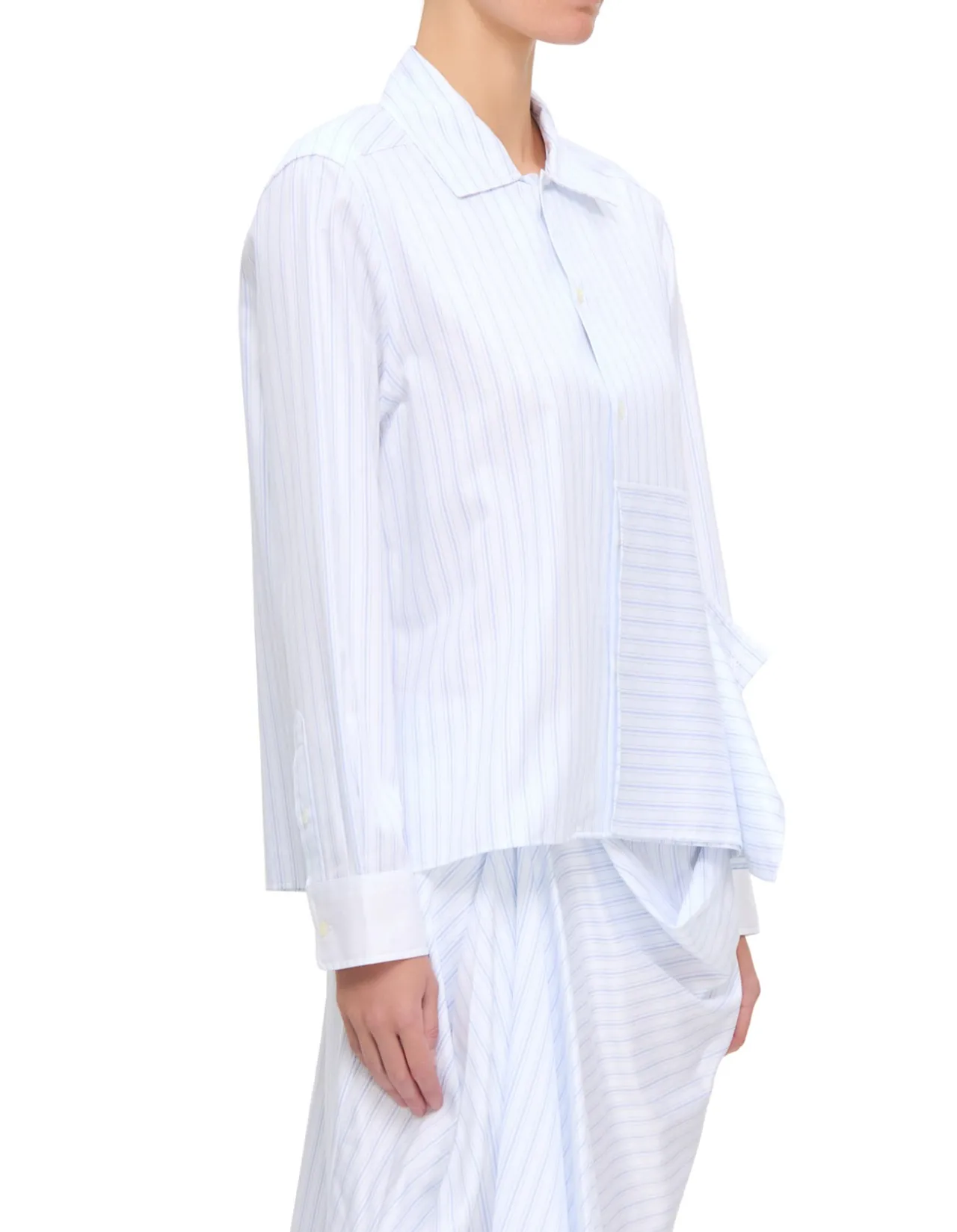 ASYMMETRIC DRAPED SHIRT