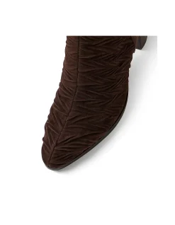ATCHOO Textured Suede Block Heel Ankle Boots