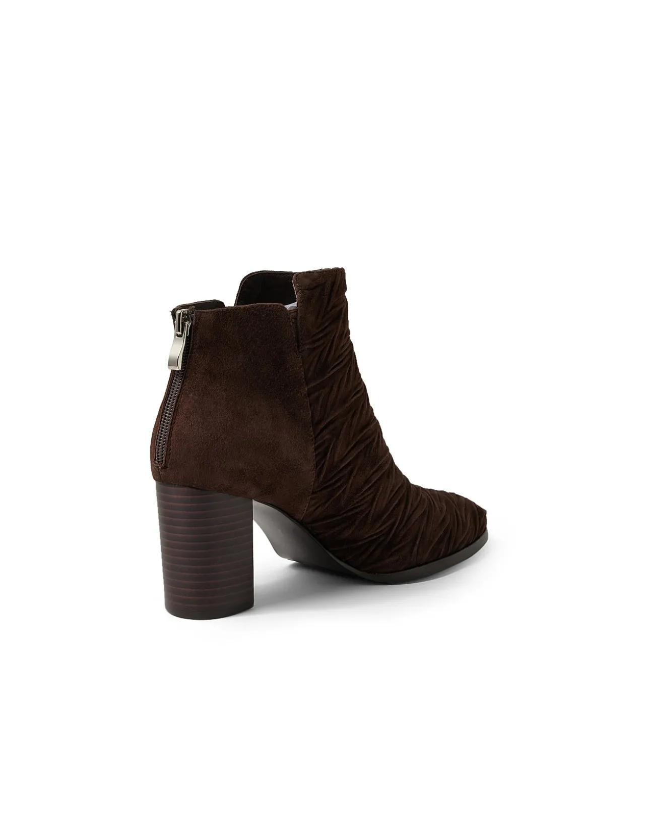 ATCHOO Textured Suede Block Heel Ankle Boots