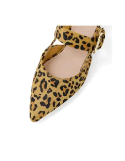 Atten Leopard Strap Block Heel Pumps