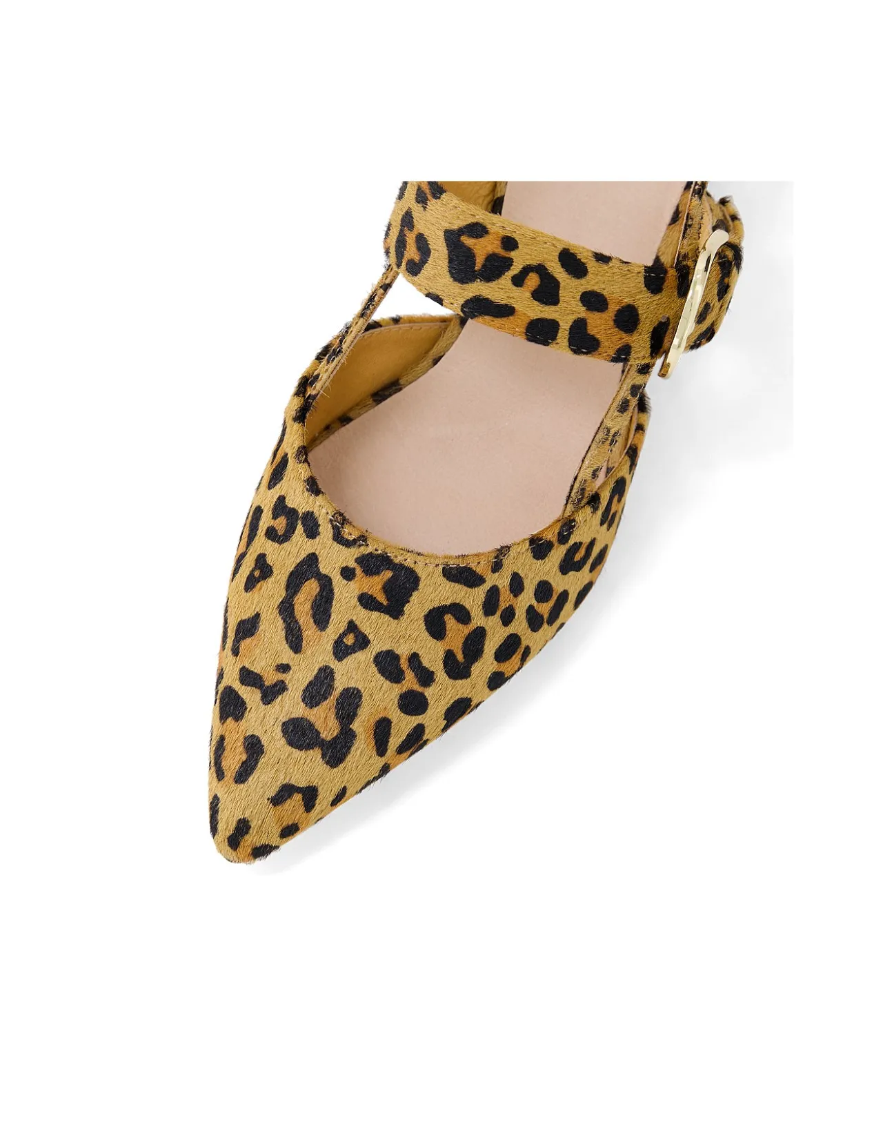 Atten Leopard Strap Block Heel Pumps