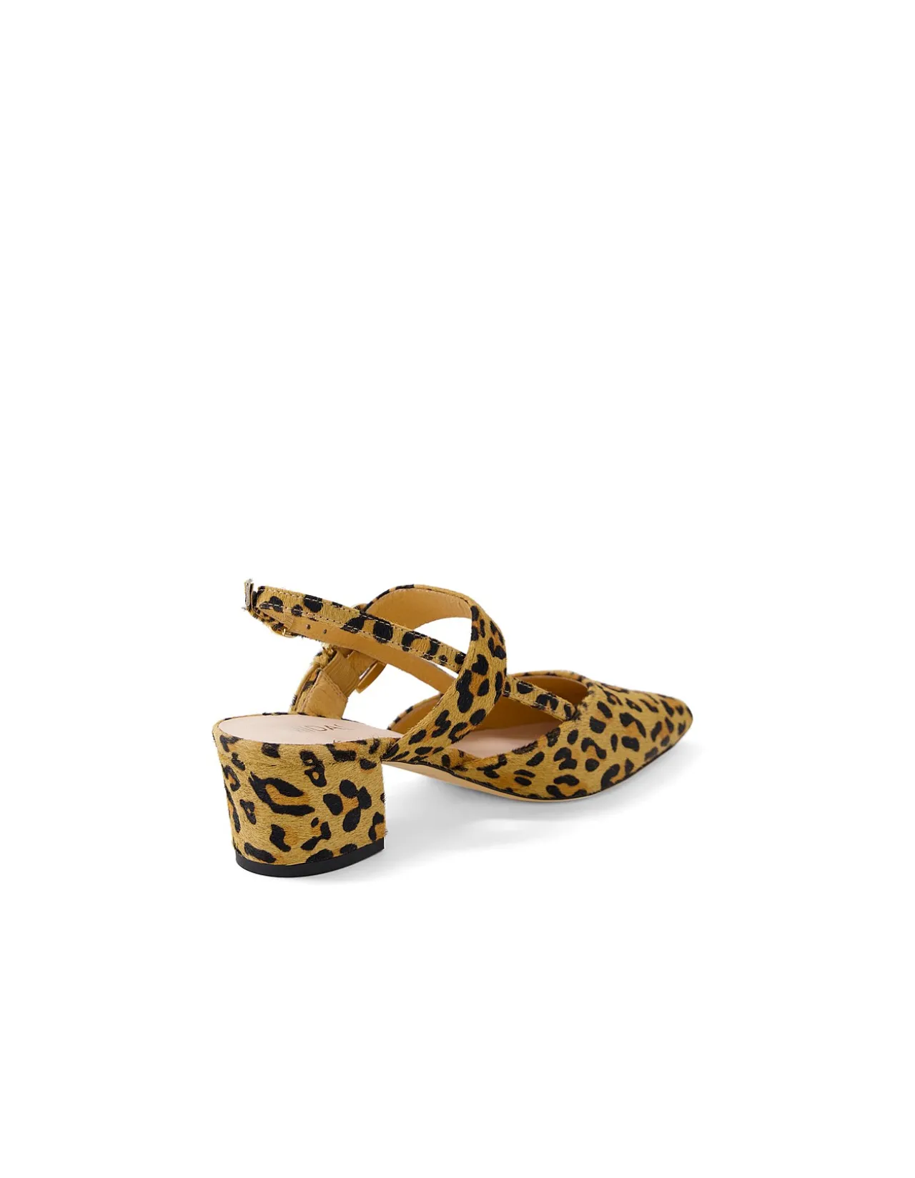 Atten Leopard Strap Block Heel Pumps