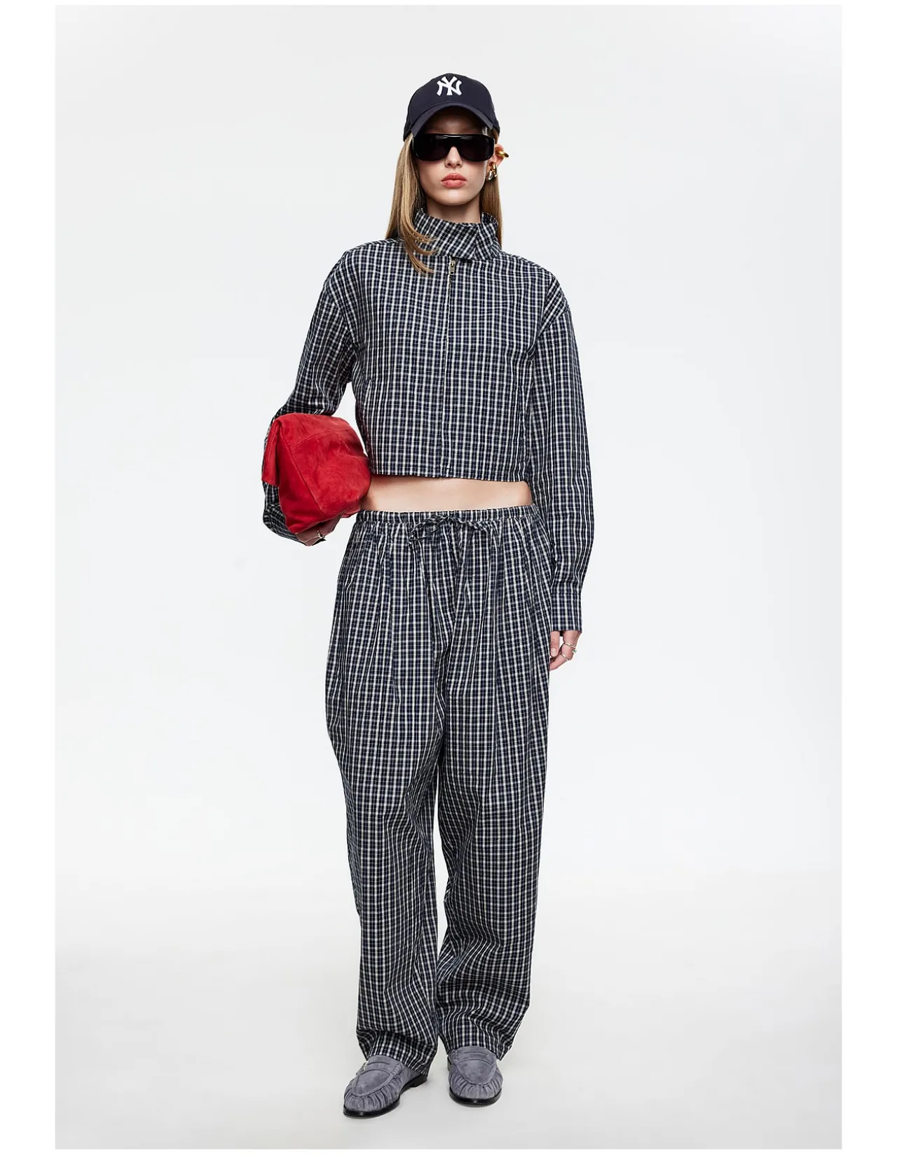 Aura Pant Low Rise Plaid Pants
