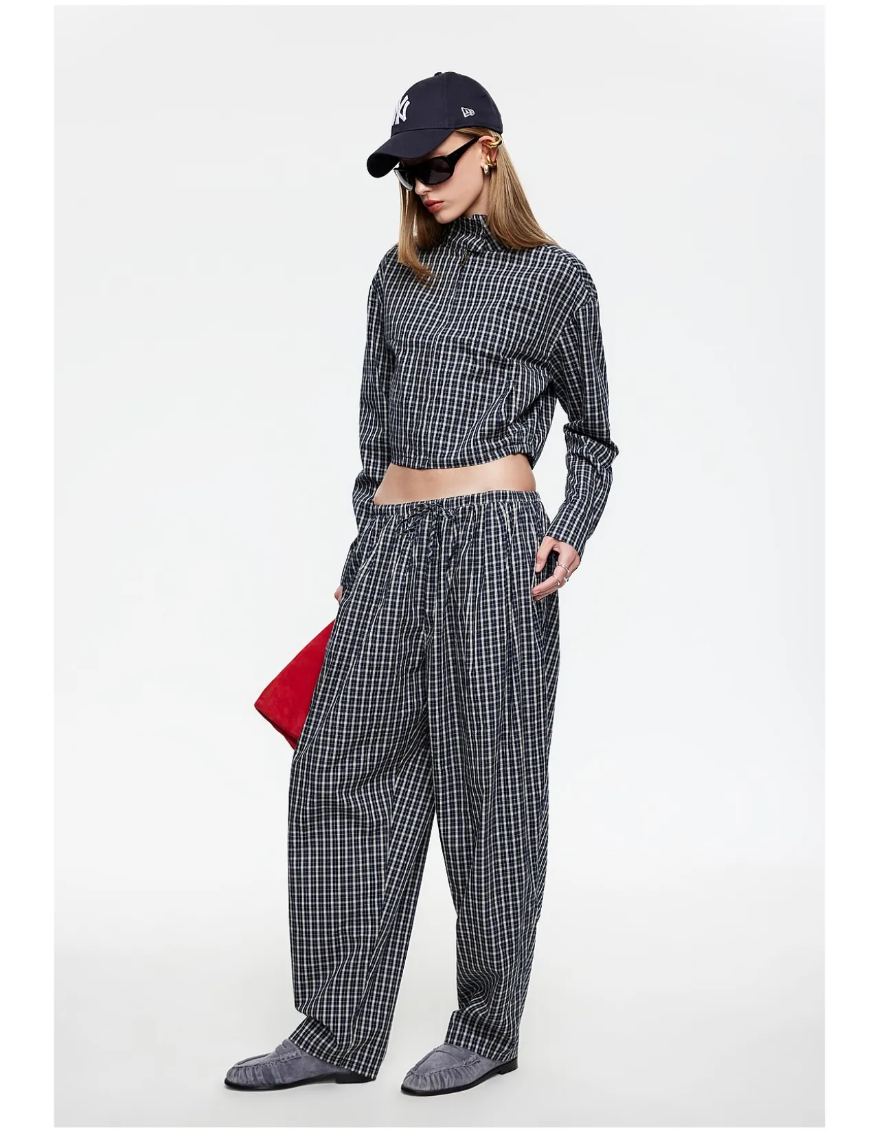 Aura Pant Low Rise Plaid Pants