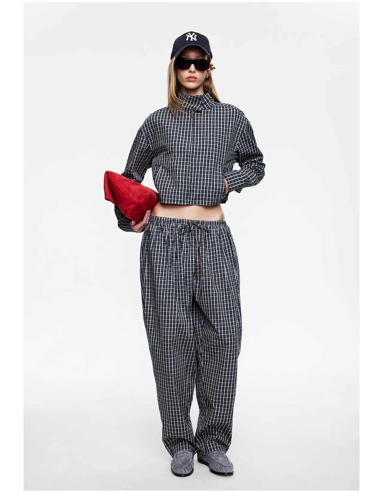 Aura Pant Low Rise Plaid Pants