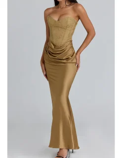 AURELIA BROCADE CORSET MAXI DRESS