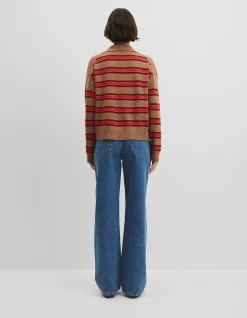 Australian Cotton Blend Stripe Knit Polo