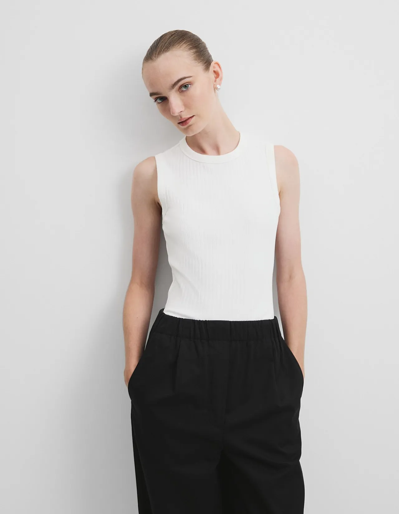 Australian Cotton Blend Fitted Rib Tank