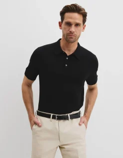 Australian Cotton Blend Silk Button Polo