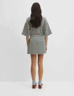Australian Cotton Blend Stripe Jersey Skirt