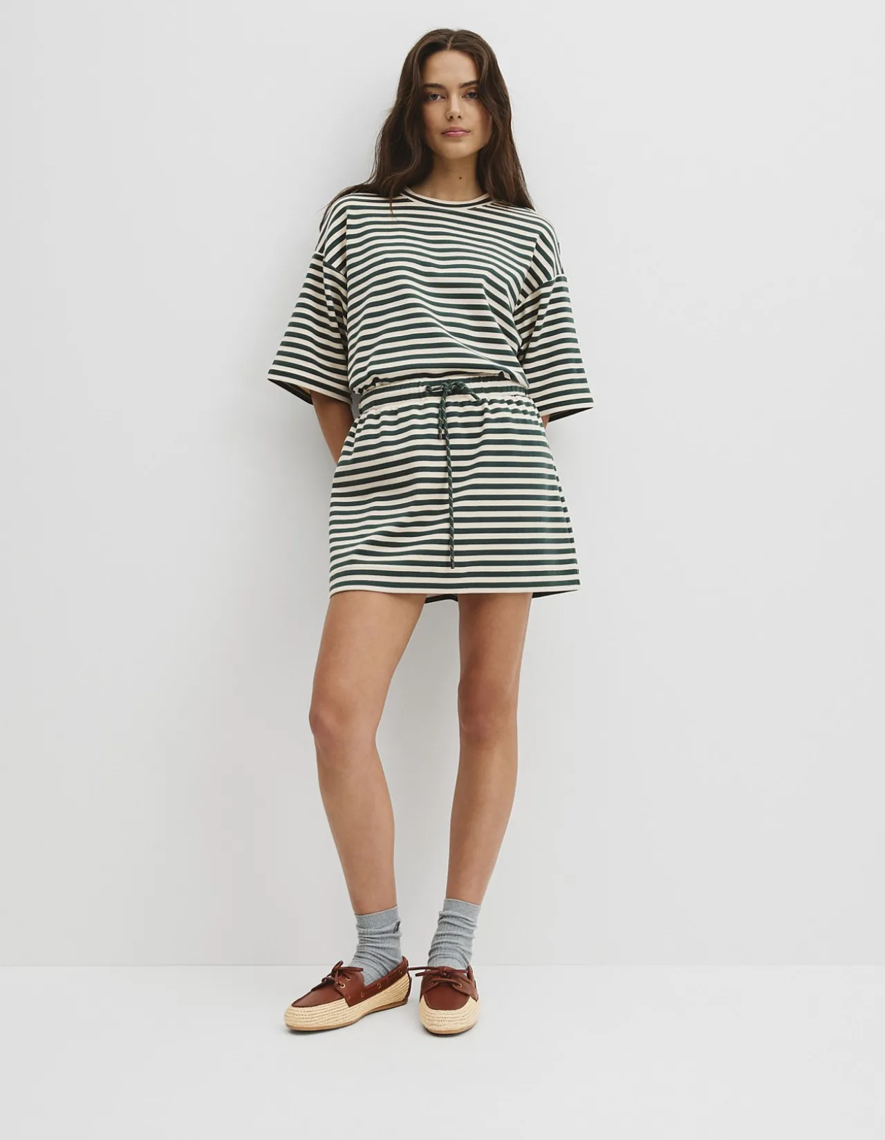 Australian Cotton Blend Stripe Jersey Skirt