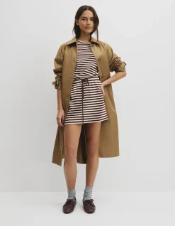 Australian Cotton Blend Stripe Jersey Skirt
