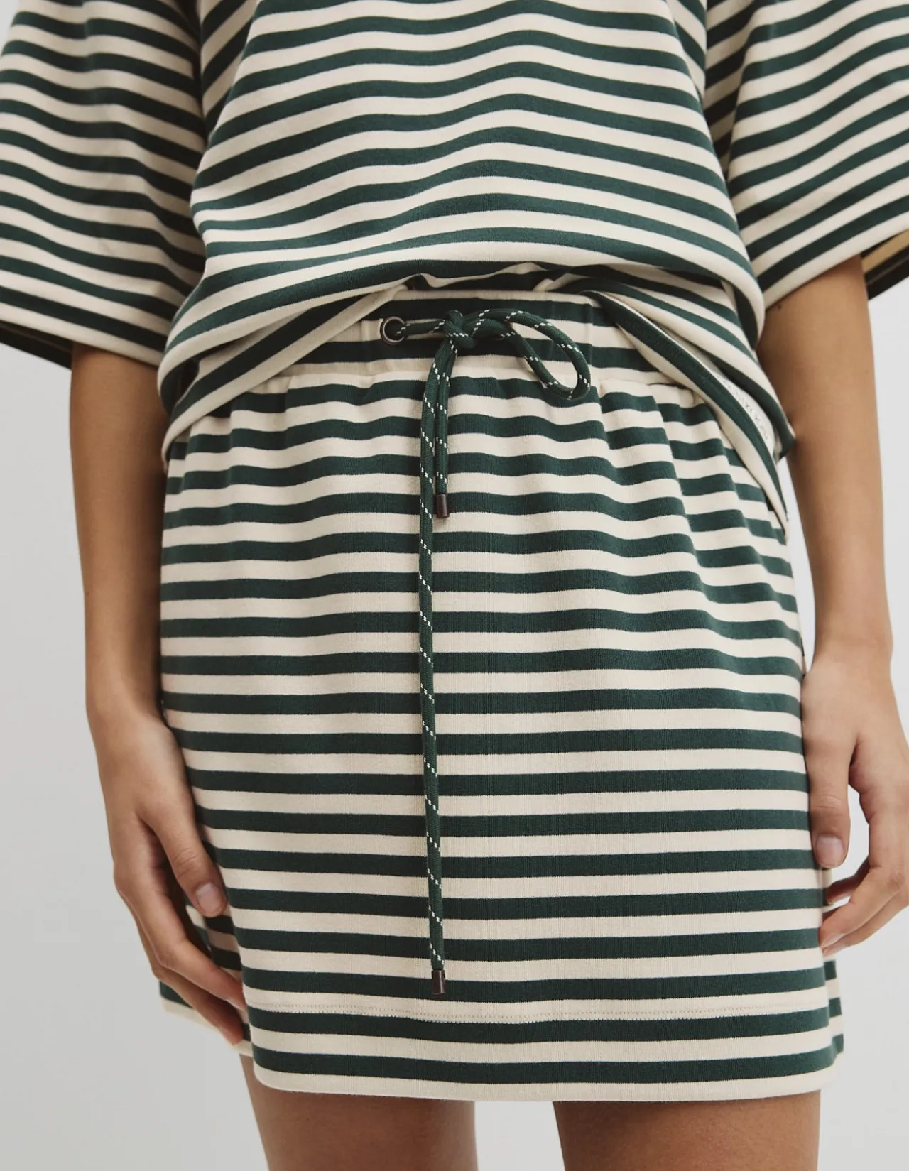 Australian Cotton Blend Stripe Jersey Skirt