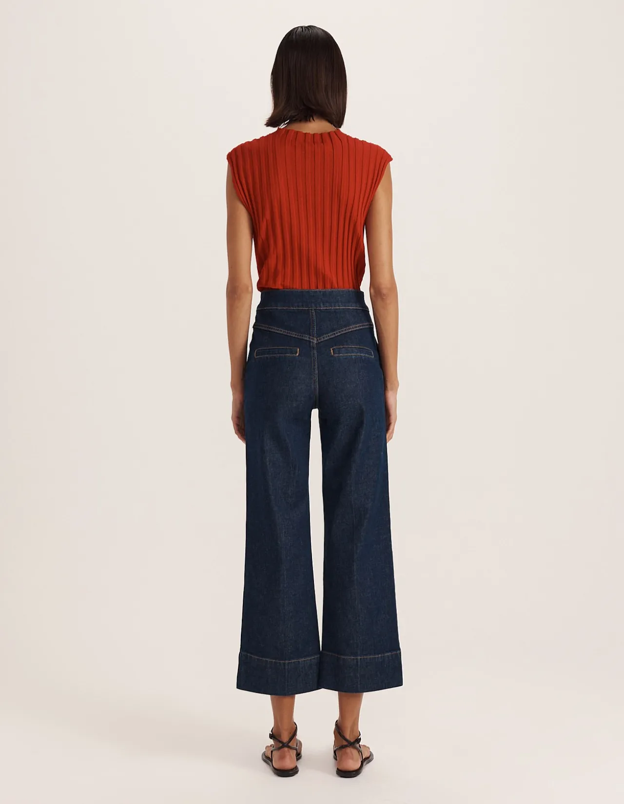 Ava Cropped High Rise Wide Leg Jean