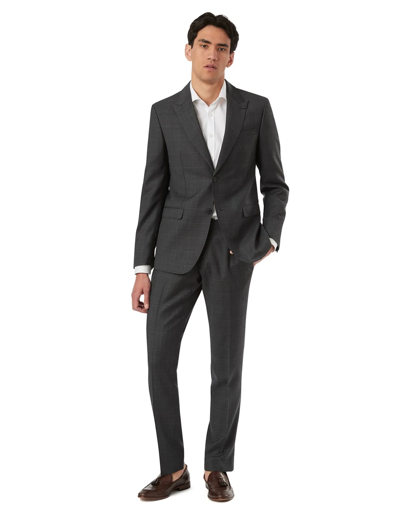 AYDRIAN TRADITIONAL CHECK WOOL SUIT JACKET