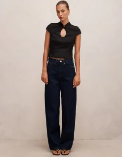 AYLA KEYHOLE LINEN TOP
