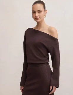 AYVA ASYMMETRIC KNITTED TOP