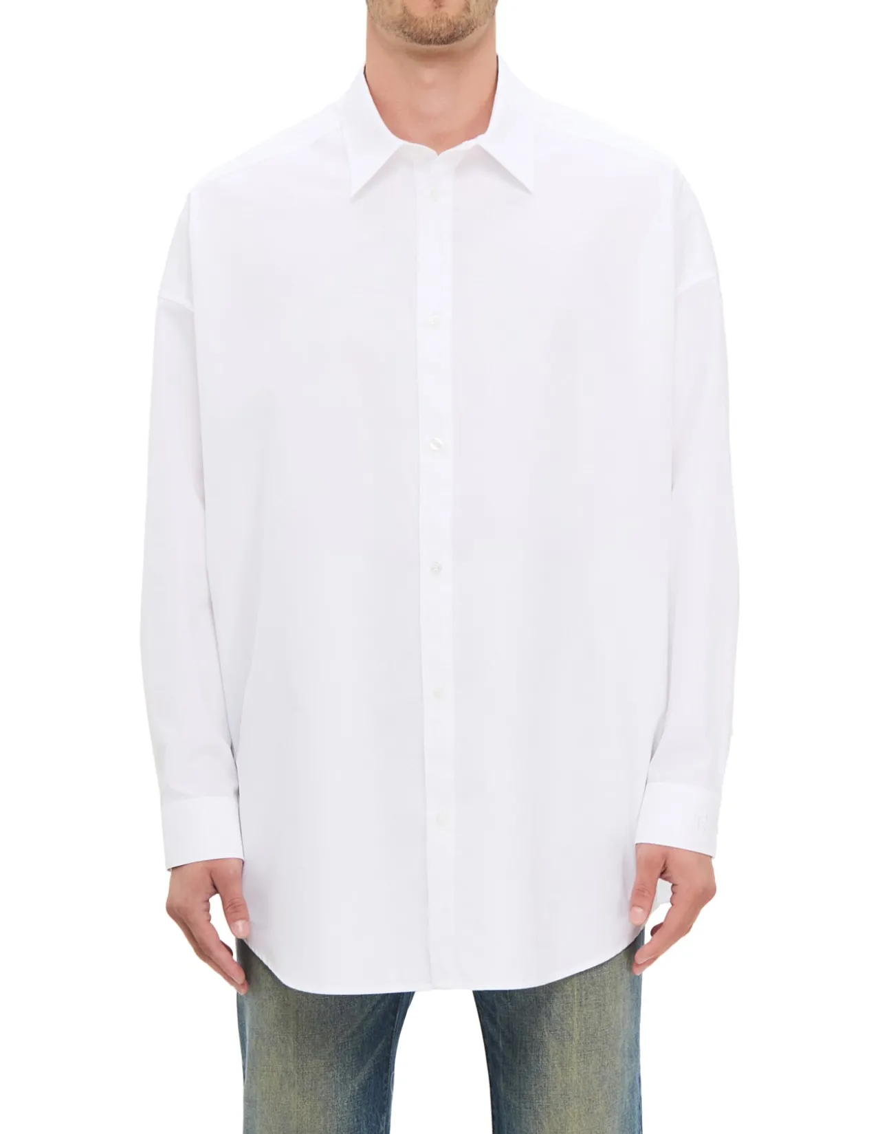 BACK PB EMB POPELINE LOOSE SHIRT