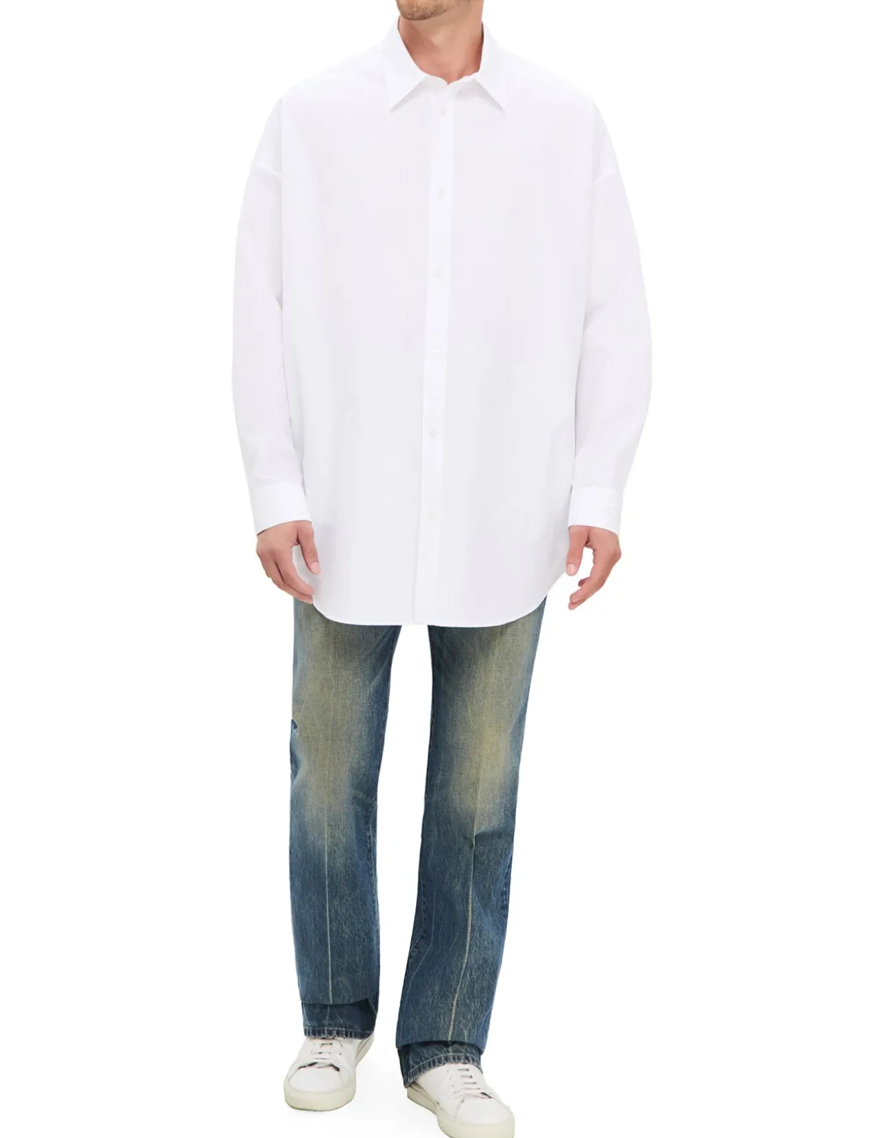 BACK PB EMB POPELINE LOOSE SHIRT