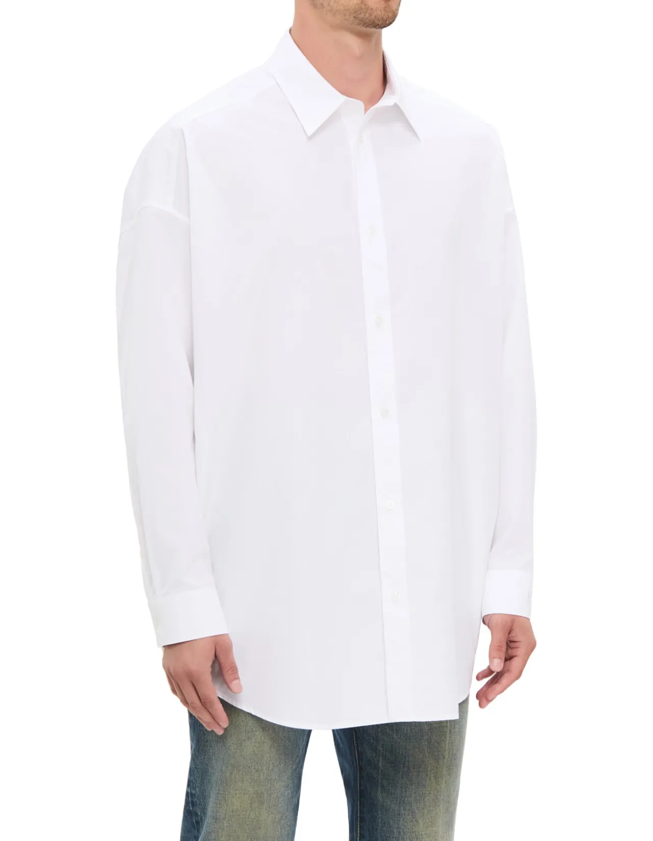 BACK PB EMB POPELINE LOOSE SHIRT