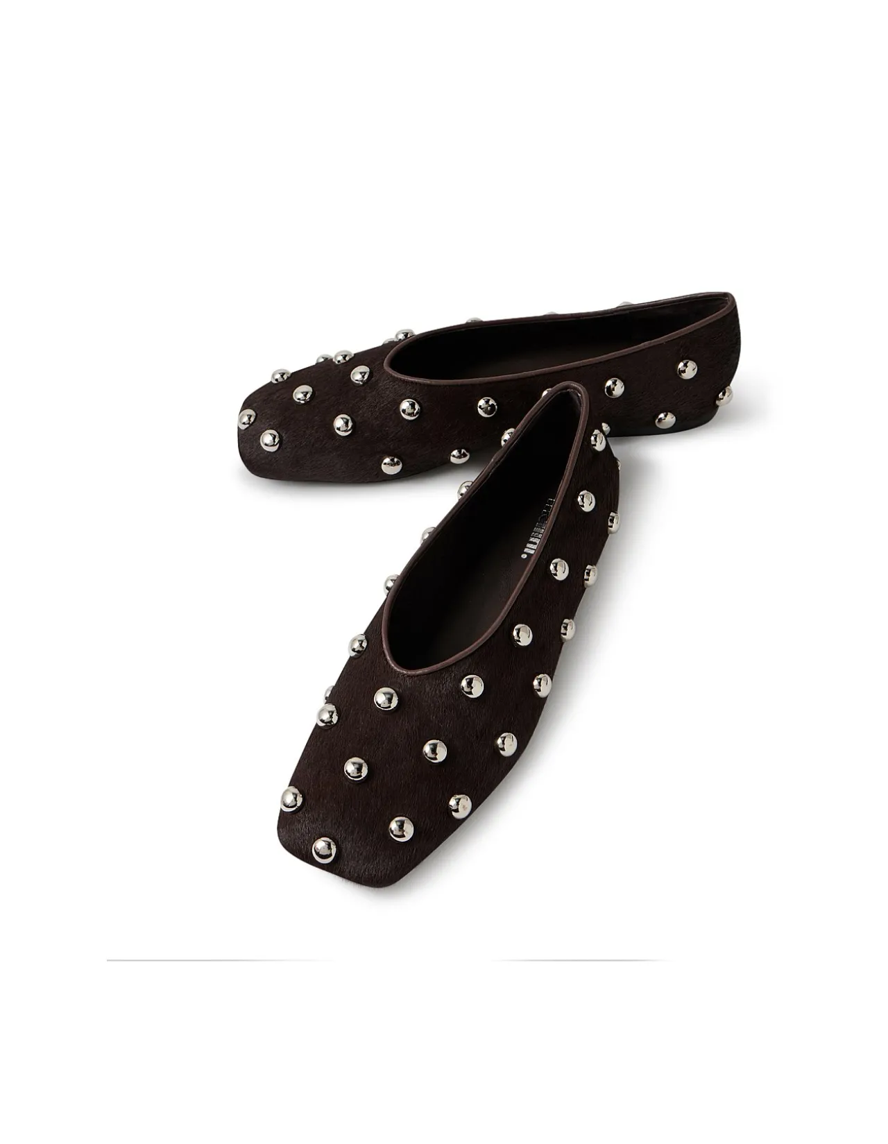 Baloree Studded Pony Leather Ballet Flats