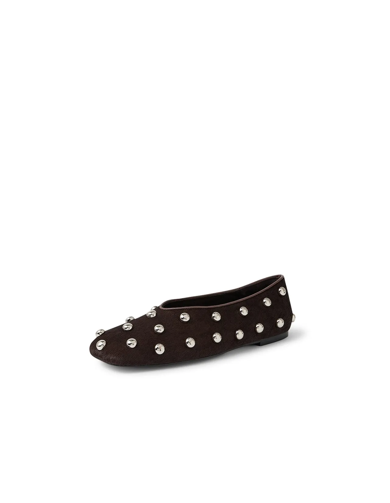 Baloree Studded Pony Leather Ballet Flats