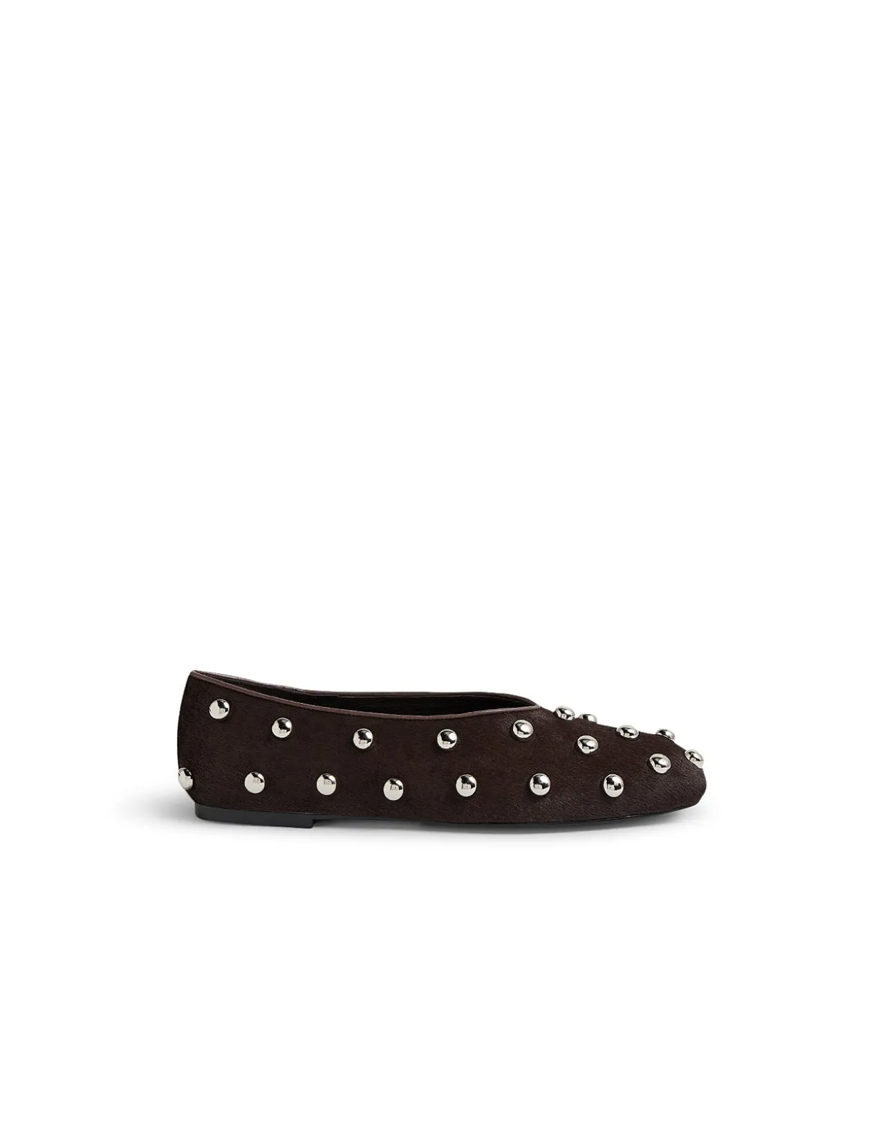 Baloree Studded Pony Leather Ballet Flats
