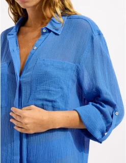 BEACH EDIT Crinkle Twill Beach Shirt