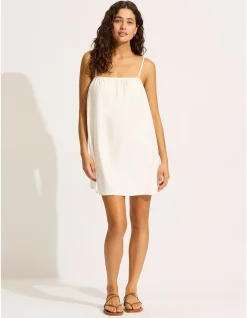 Beach Edit Gathered Bandeau Mini Dress