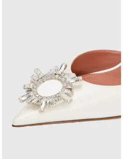 BEGUM SLING 95 CL HEEL CRYSTAL BUCKLE LEATHER