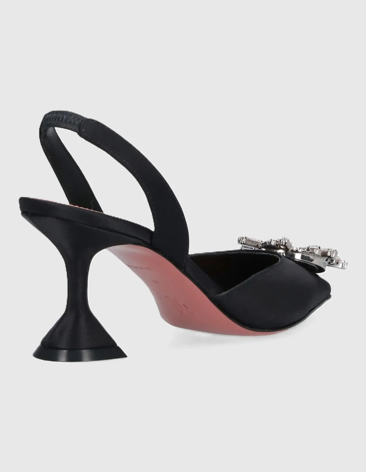 BELGUM SLING 70 CL HEEL CRYSTAL BUCKLE SATIN