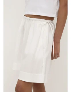 Bella Poplin Skirt White