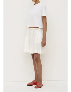 Bella Poplin Skirt White