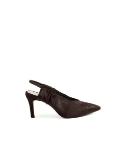 Bellen Pony Hair Pointed Slingback Heels