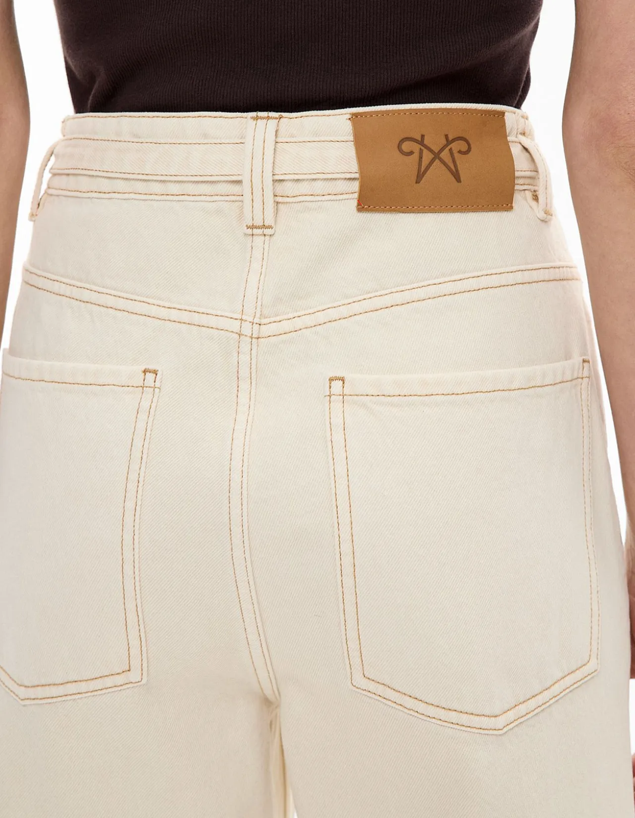 Belt Detail High Waist Wide Leg Jeans