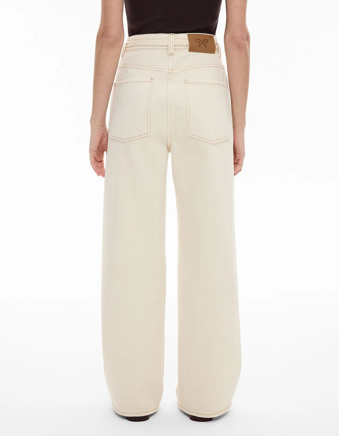 Belt Detail High Waist Wide Leg Jeans