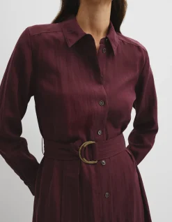 Belted Midi Shirt Dress
