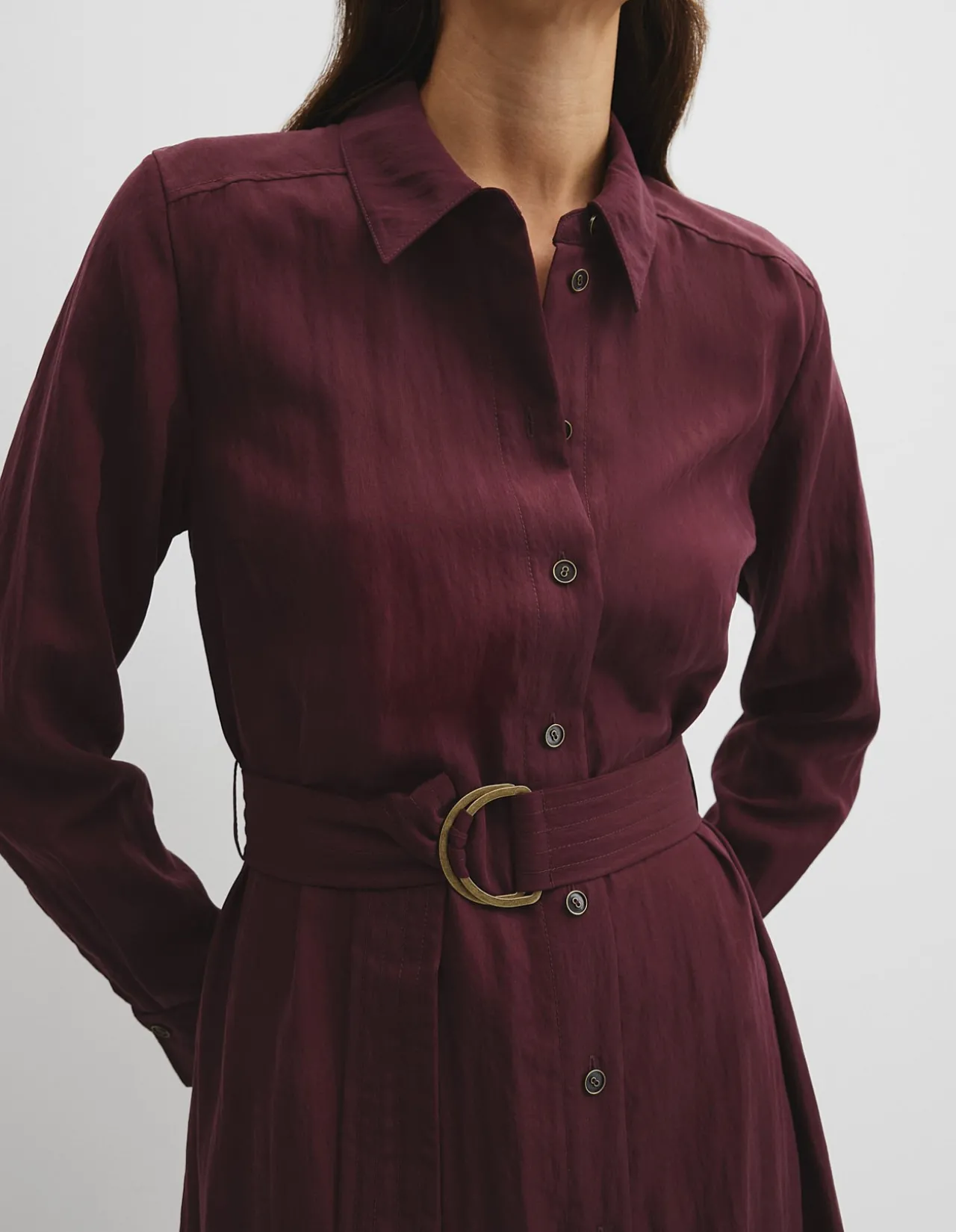 Belted Midi Shirt Dress