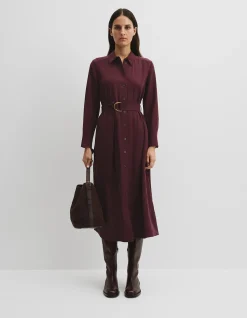Belted Midi Shirt Dress