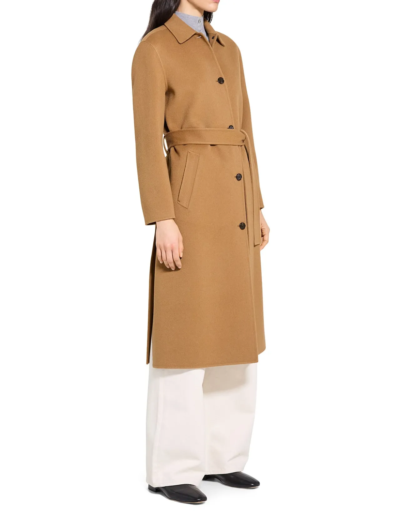 Belted Coat in Wool Cashmere