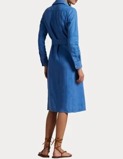 BELTED LINEN SHIRTDRESS