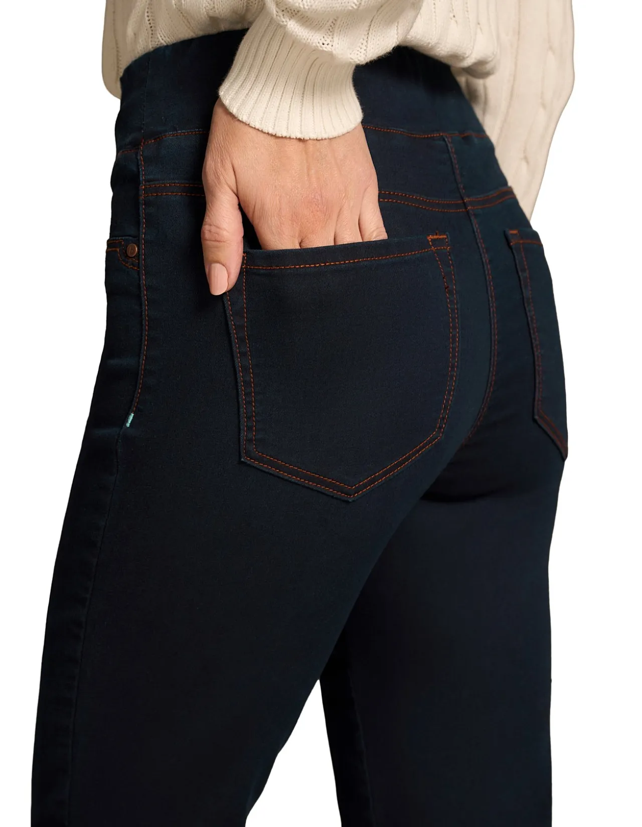 Bengajean Good Earth Cotton 3/4 Slim Leg Clean Denim Blue
