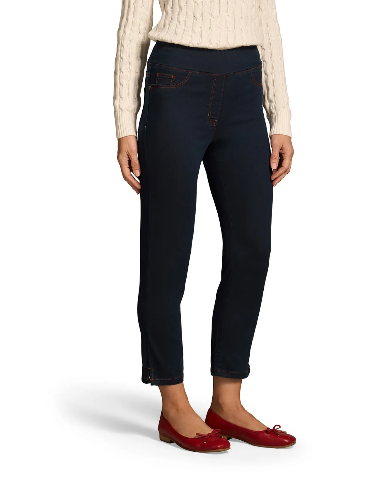 Bengajean Good Earth Cotton 3/4 Slim Leg Clean Denim Blue