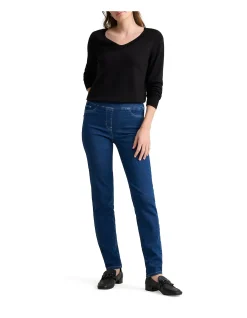 Bengajean Mid Indigo Straight Leg Pull On Jeans