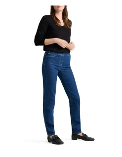 Bengajean Mid Indigo Straight Leg Pull On Jeans