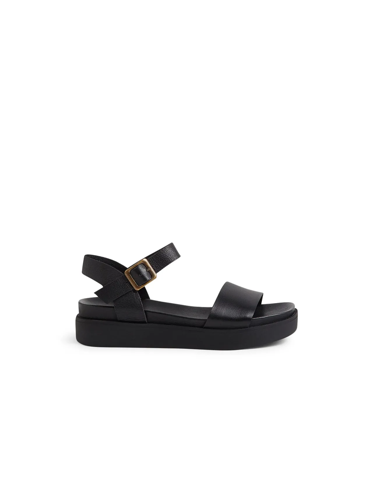 Benjo Black Leather Sandals