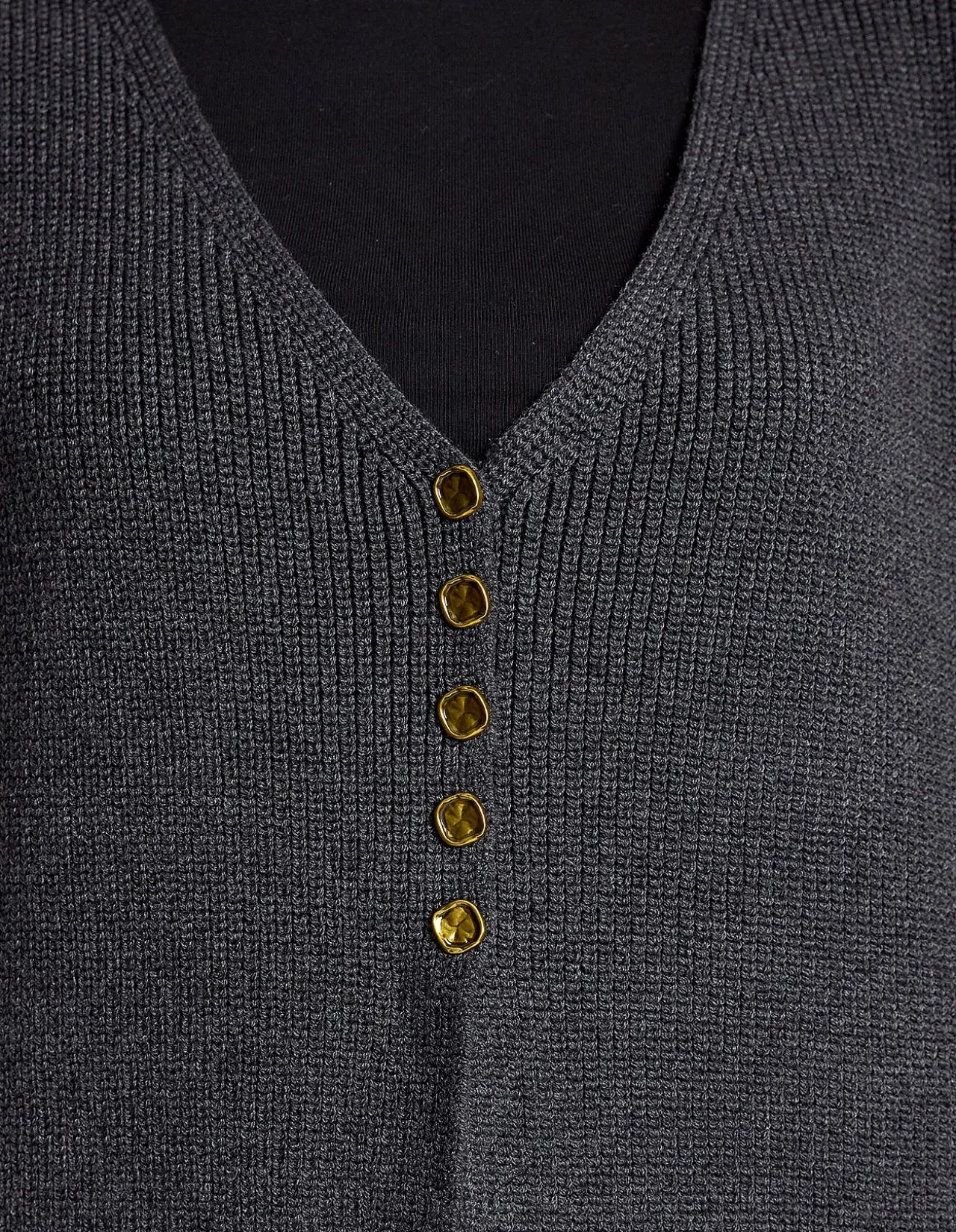 Berber Wool Blend Fishermans Rib Vest Cardigan