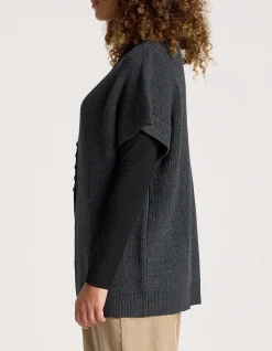 Berber Wool Blend Fishermans Rib Vest Cardigan