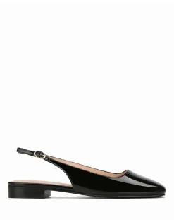 BEV Black Patent Leather Slingback